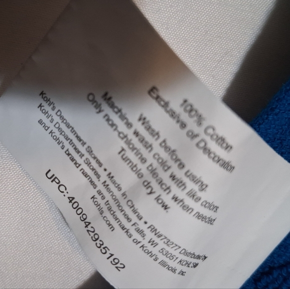 St. Nicholas Square Blue Textured Kitchen Towel - Santa Christmas Art - Picture 6 of 6